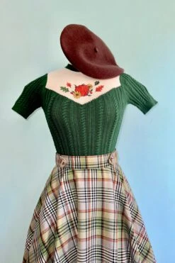 Green Sophia Check Circle Skirt By Banned -MODERN MILLIE Shop 38224928 288C 478E AE18 11575895A402