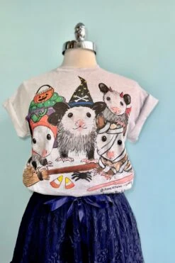 Halloween Possums T-shirt In Grey By Sesame The Opossum -MODERN MILLIE Shop 38B03B13 0E51 4B7D AC34 DB857E08D978