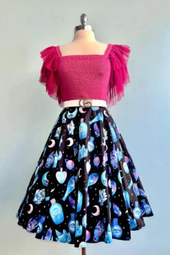 Mystical Black And Purple Full Skirt By Eva Rose -MODERN MILLIE Shop 3A74E649 830A 425E 9840 C958551B80D0