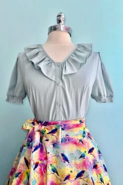 Ruffle Collar Puff Sleeve Top In Light Blue By Banned 4 Ruffle Collar Puff Sleeve Top In Light Blue By Banned -MODERN MILLIE Shop 3A902503 B917 45D0 AC23 C5E7F872BA9E