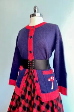 Red Panda And Mushrooms Adley Cardigan By Miss Lulo -MODERN MILLIE Shop 3CA11660 9297 4083 9DE6 ECFD7AEFADCE