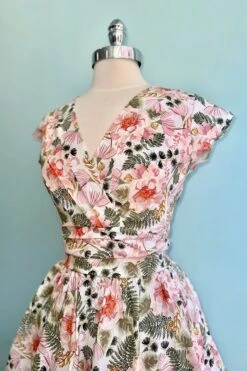 Pink And Green Floral Greta Dress By Retrolicious -MODERN MILLIE Shop 4003598B FEB0 4351 B852 63885DB14339