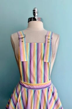 Hikari Rainbow Stripe Pinafore Mini Dress By Banned -MODERN MILLIE Shop 403FE77C DFB2 4D5D A8C6 6FE94FF4C8C1