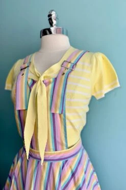 Hikari Rainbow Stripe Pinafore Mini Dress By Banned -MODERN MILLIE Shop 4137C4F5 5BE5 4D8D B74F 7564CB5A8ADF