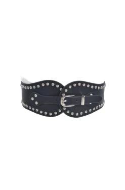 Studded Wide Stretch Belt In Multiple Colors