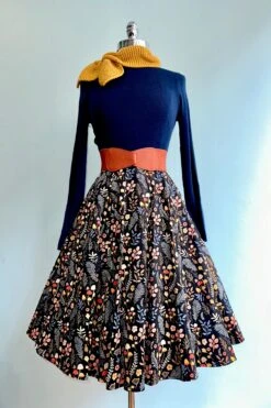 Navy Blue Ribbed Mock Neck Sweater By Compania Fantastica -MODERN MILLIE Shop 434C7A48 604B 4164 B81B FB7D873276D0