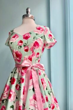 Camille Mint And Rose Floral Dress By Hell Bunny -MODERN MILLIE Shop 437393AA 8D53 40D6 97DB F6EC8B31FD6E