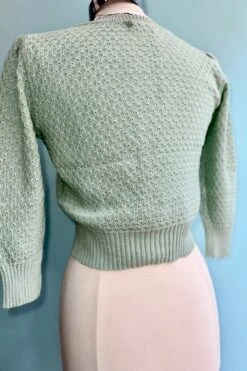 Aqua Puff Sleeve Cropped Cardigan -MODERN MILLIE Shop 4503ECED D1CC 4509 9C6B A044C68A9F58