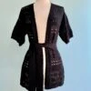 Crochet Belted Cardigan In Black By Molly Bracken