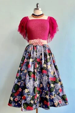 Tropical Oasis Button Front Full Skirt By Collectif -MODERN MILLIE Shop 47E3DC45 F82A 41B1 B3FE 474B32E123E5