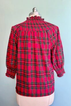 Red Plaid Smocked Verity Top -MODERN MILLIE Shop 48144ED3 5462 4390 9194 5B7125F51721
