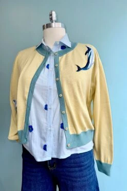 Yellow Dolphins Vera Cardigan By Palava -MODERN MILLIE Shop 487FE5C0 018F 4ADD 9E34 6256A35C6C42