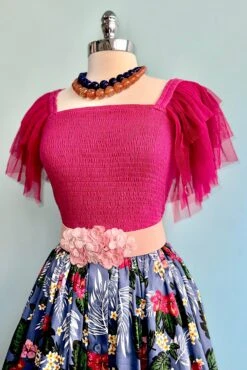 Tropical Oasis Button Front Full Skirt By Collectif -MODERN MILLIE Shop 48DBB518 4570 4DB0 BBB3 D0C3554BF08C