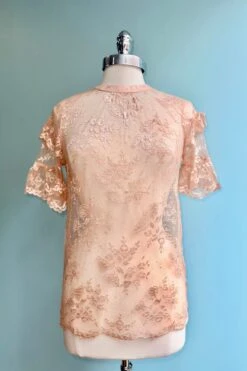 Peach Ruffle Sleeve Top By Tulip B.