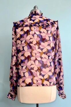 Floral And Leaf Mauve Blouse By Molly Bracken -MODERN MILLIE Shop 4A047D9E 88B5 431F ACCC 2B423ADE31C3