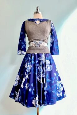 Blue Floral Dafney Swing Dress By Hearts & Roses London -MODERN MILLIE Shop 4BBBAF0D 821A 4F19 9A15 D3CF45E1EFA8