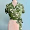 Cropped Green Bamboo Wrap Top By Banned