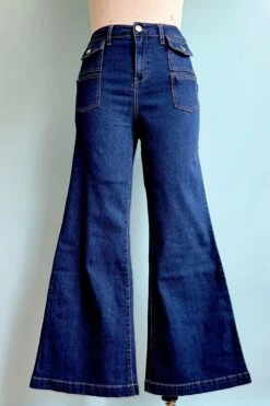 32” Relaxed Flare Jeans With Patch Pockets By 1822 Denim