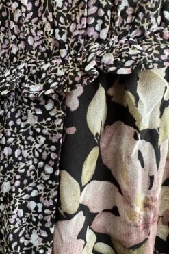 Black Mixed Patchwork Ruffle Trim Midi Dress 4 Black Mixed Patchwork Ruffle Trim Midi Dress -MODERN MILLIE Shop 4C43C274 8AB8 47D6 A01A BEDD409784F9