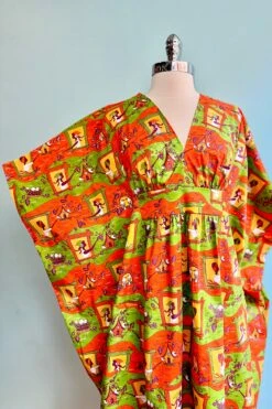 Orange And Green Window Gals Woven Midi Caftan By Blue Platypus -MODERN MILLIE Shop 4F555D60 CD93 460B 9051 5BC9B4F96D46