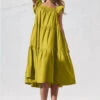 Chartreuse Square Neck Midi Dress -MODERN MILLIE Shop 4a6526537f9e02bd81c91dd3f5e4d2def8ffaf296343197e900044c12448c0fc