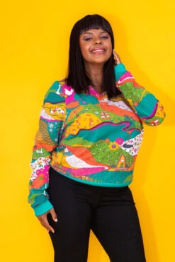 Landscape French Terry Sweatshirt Top By Blue Platypus