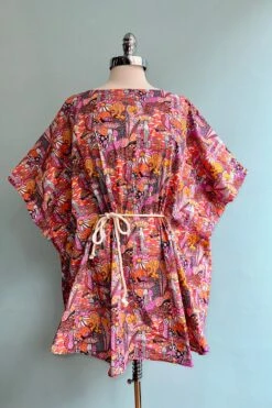 Sunset Mushroom Woven Short Caftan By Blue Platypus