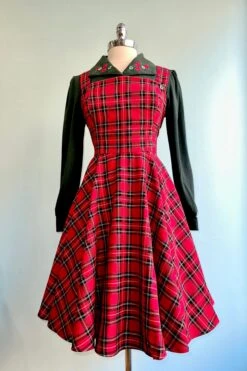 Red Plaid Irvine Pinafore Dress By Hell Bunny -MODERN MILLIE Shop 50944678 B9BA 42F1 8E75 F736182ECEFD