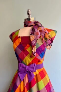 Cotton Madras Rainbow Cap Sleeve Dress 10 Cotton Madras Rainbow Cap Sleeve Dress -MODERN MILLIE Shop 5180C473 89C3 4E2B 8230 006658F9B301