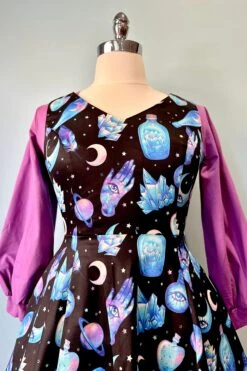 Mystical Black And Purple V-Neck Dress By Eva Rose -MODERN MILLIE Shop 519DF51D A849 40CE A503 D9D7C6461EEF