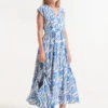 Aquaria Blue And White Cotton Midi Dress By Compania Fantastica