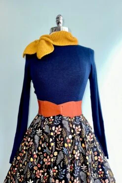 Navy Blue Ribbed Mock Neck Sweater By Compania Fantastica -MODERN MILLIE Shop 521BDB44 2087 4041 B6CE 9883933ACA80