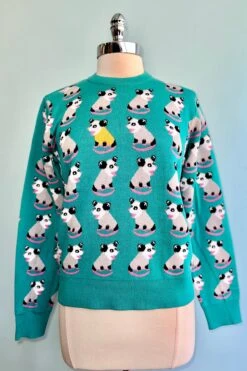 Turquoise Possum Sweater By Sesame The Opossum