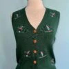 Green Ski Snow Button Up Vest By Banned