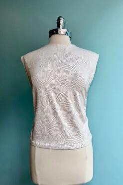 Tree Rings Ruched Top In Off-White By Mata Traders