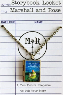 Nancy Drew Secret Of The Old Clock Book Locket Necklace By Marshall And Rose