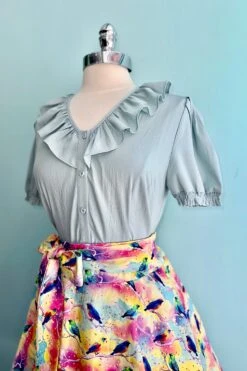 Ruffle Collar Puff Sleeve Top In Light Blue By Banned 6 Ruffle Collar Puff Sleeve Top In Light Blue By Banned -MODERN MILLIE Shop 577F231F C8B6 49AA B6B0 97173AD6183F