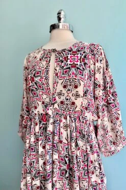 Cream Printed Boho Mini Dress By Molly Bracken -MODERN MILLIE Shop 5916BEE3 ABE1 40F4 B67E 267E70D4F041