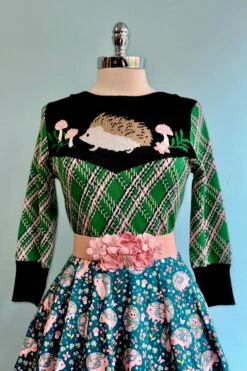 Final Sale Green Plaid And Hedgehog Pullover Sweater -MODERN MILLIE Shop 592B6240 BF8A 4EDC 80F9 66C918C142FD