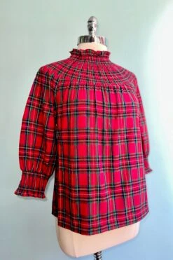 Red Plaid Smocked Verity Top -MODERN MILLIE Shop 5B216FC0 3562 4028 9FAA 70C5559BC857