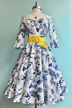 Adeline Blue And White Floral Dress By Hell Bunny -MODERN MILLIE Shop 5D8D8301 5E00 46FA B86C 2986501AFF72