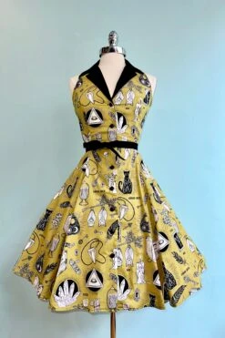 Chartreuse Occult Betty Lou Dress By Heart Of Haute