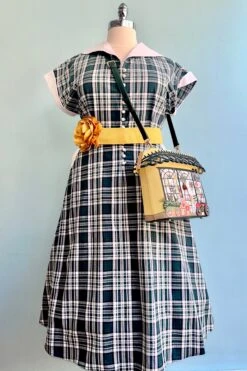 Emerald Plaid Cotton Marjorie Dress By Collectif -MODERN MILLIE Shop 6102EE52 E287 4861 85D9 493FD031C4A5