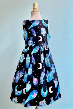 Kids Mystical Black And Purple Dress By Eva Rose