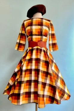 Darlene Orange Plaid Dress By Hell Bunny -MODERN MILLIE Shop 65CBF816 6604 431B 95E6 5190D8CCD1A0