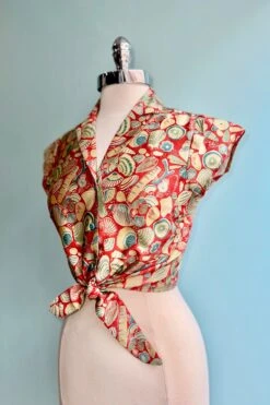 Dark Coral Shells Peggy Top By Palava -MODERN MILLIE Shop 66A63C1F 8602 4723 874C 237D15F44F94