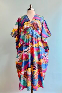 Periwinkle Woven Midi Caftan By Blue Platypus