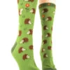 Hedgehog Women's Ankle Socks In Green By Foot Traffic 1 Hedgehog Women's Ankle Socks In Green By Foot Traffic -MODERN MILLIE Shop 6902 hedgehog sidefront pop