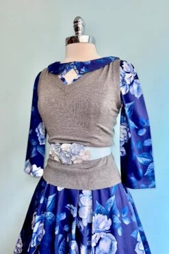 Blue Floral Dafney Swing Dress By Hearts & Roses London -MODERN MILLIE Shop 69E1C61B 9A30 4669 B759 646C2D7836FD