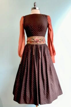 Chocolate Rosegold Lurex Dot Abigail Dress By Emily And Fin -MODERN MILLIE Shop 6C3F3881 92AF 4316 8750 ED8AB11DC349